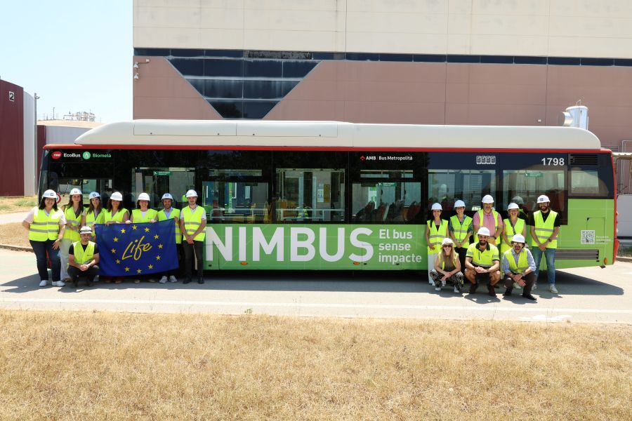 Un autobús que usa biometano como combustible, por las calles Barcelona